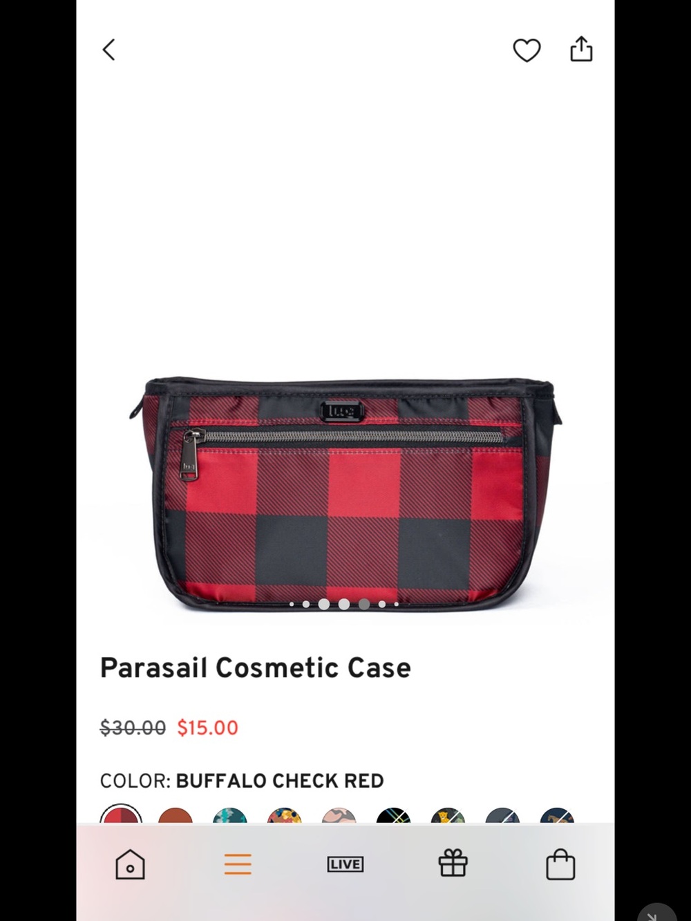 Parasail Cosmetic Case - Buffalo Check Red